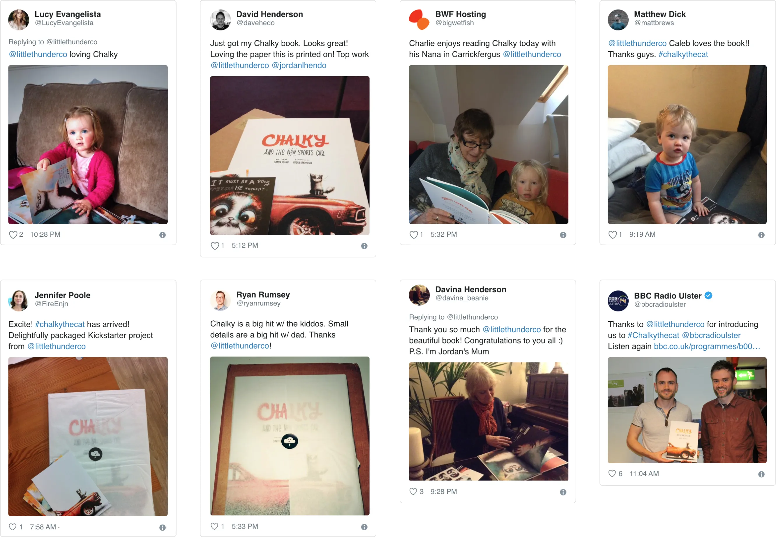 Some social media responses to the Chalky and the New Sports Car book