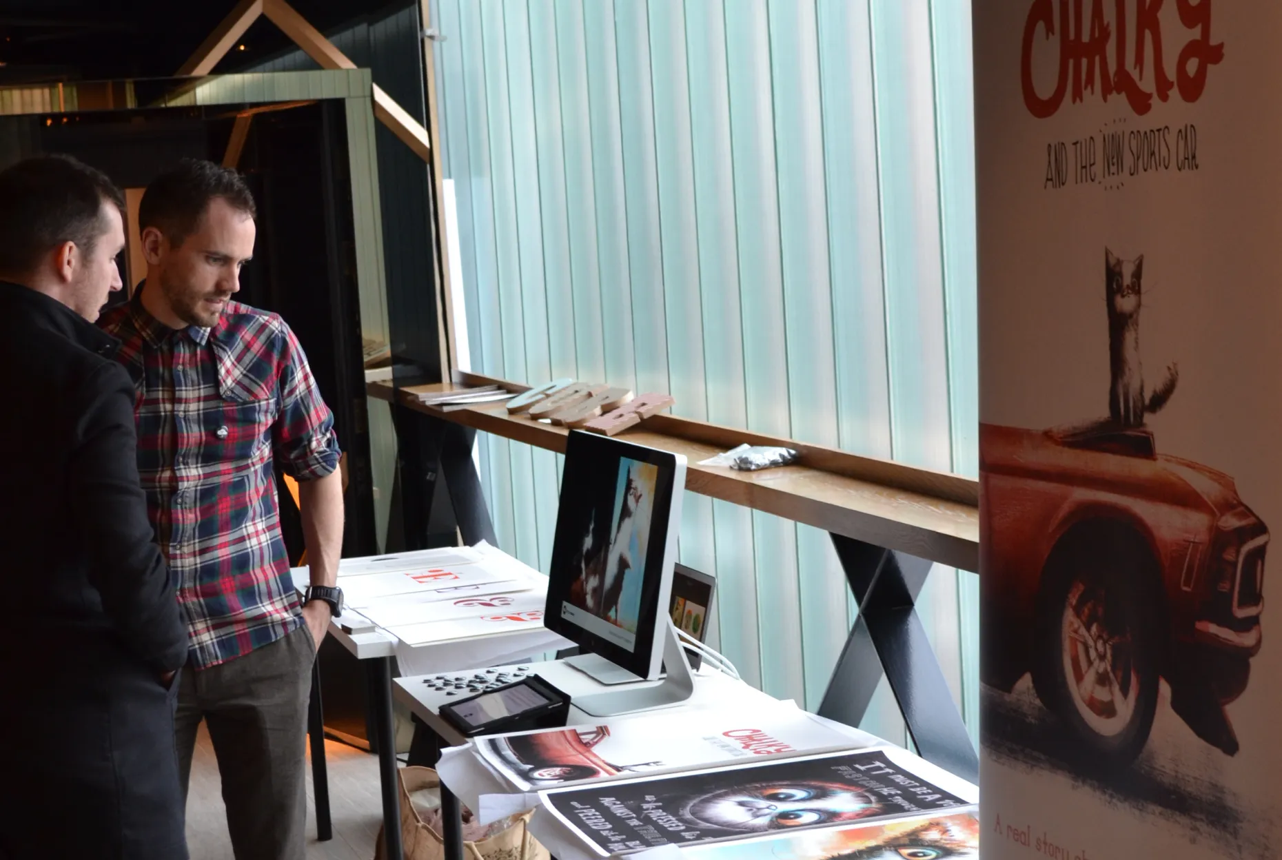 The Little Thunder team working on the Chalky and the New Sports Car book