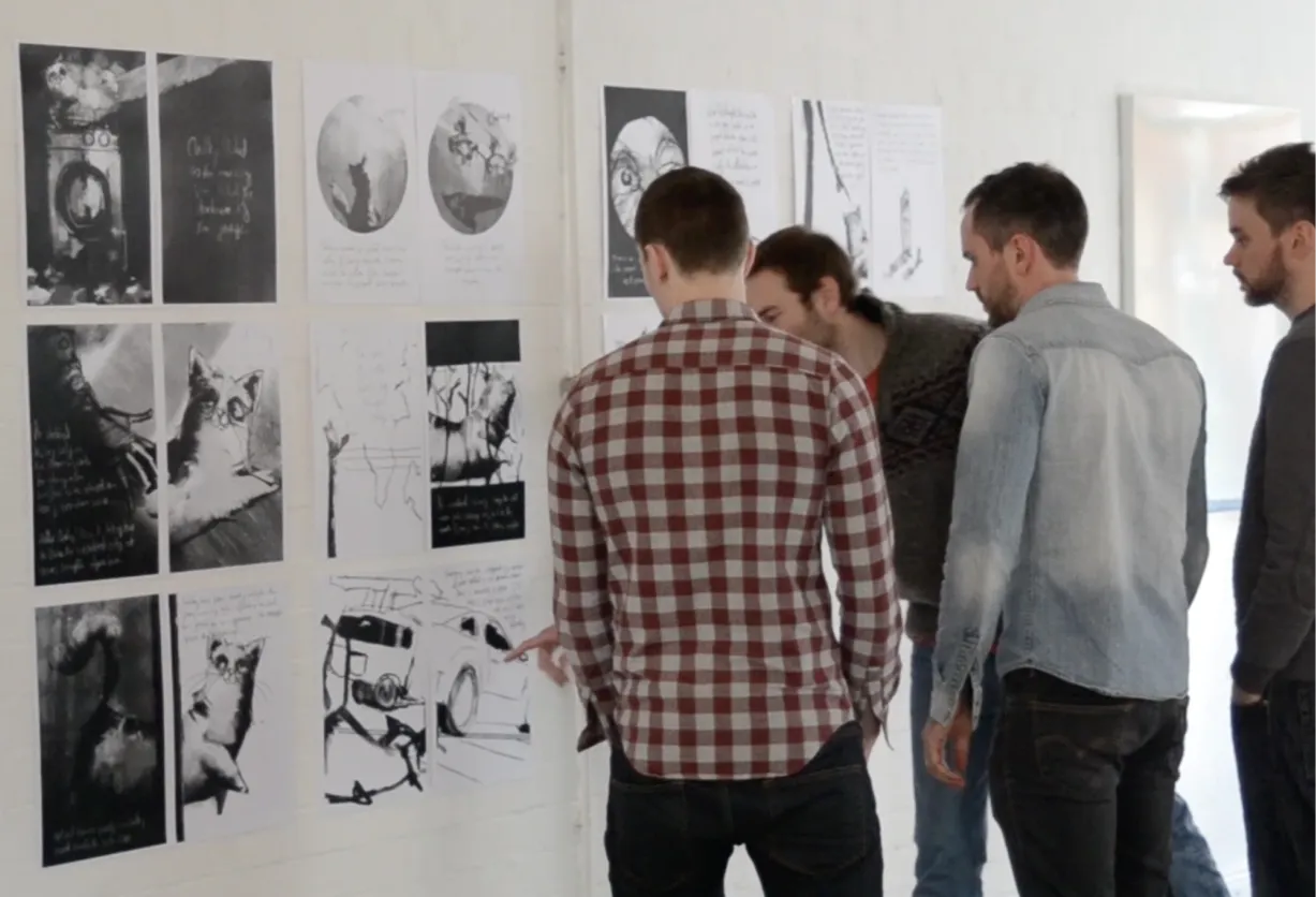 The Little Thunder team working on the Chalky and the New Sports Car book