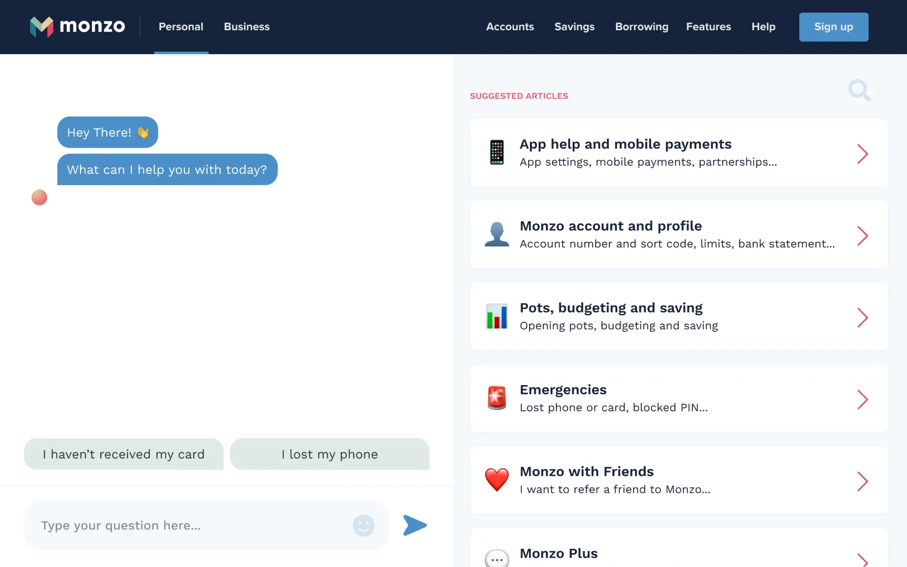 A snapshot of the Helpfully product