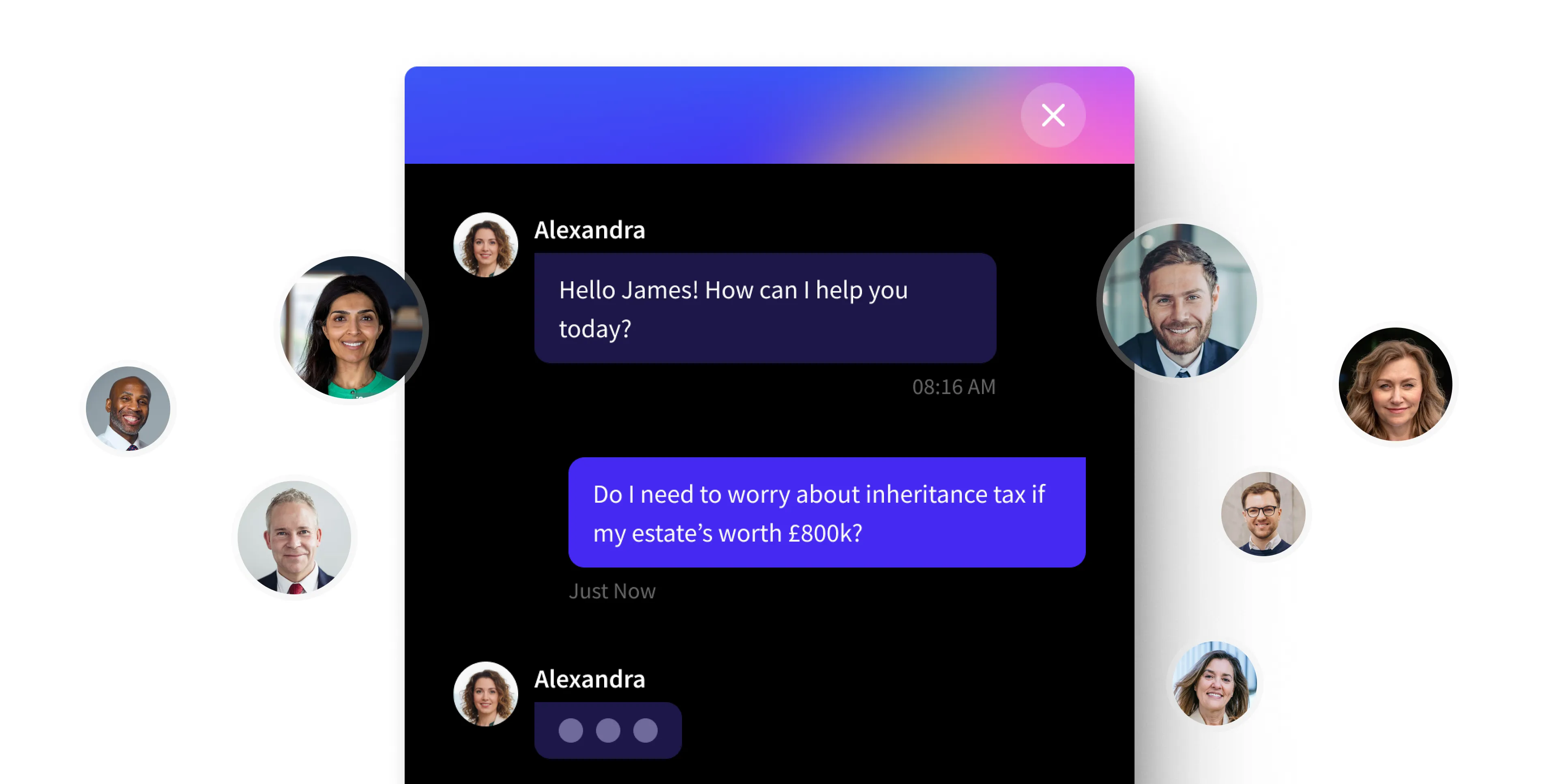 A snapshot of the InheritanceShield AI chatbot in action