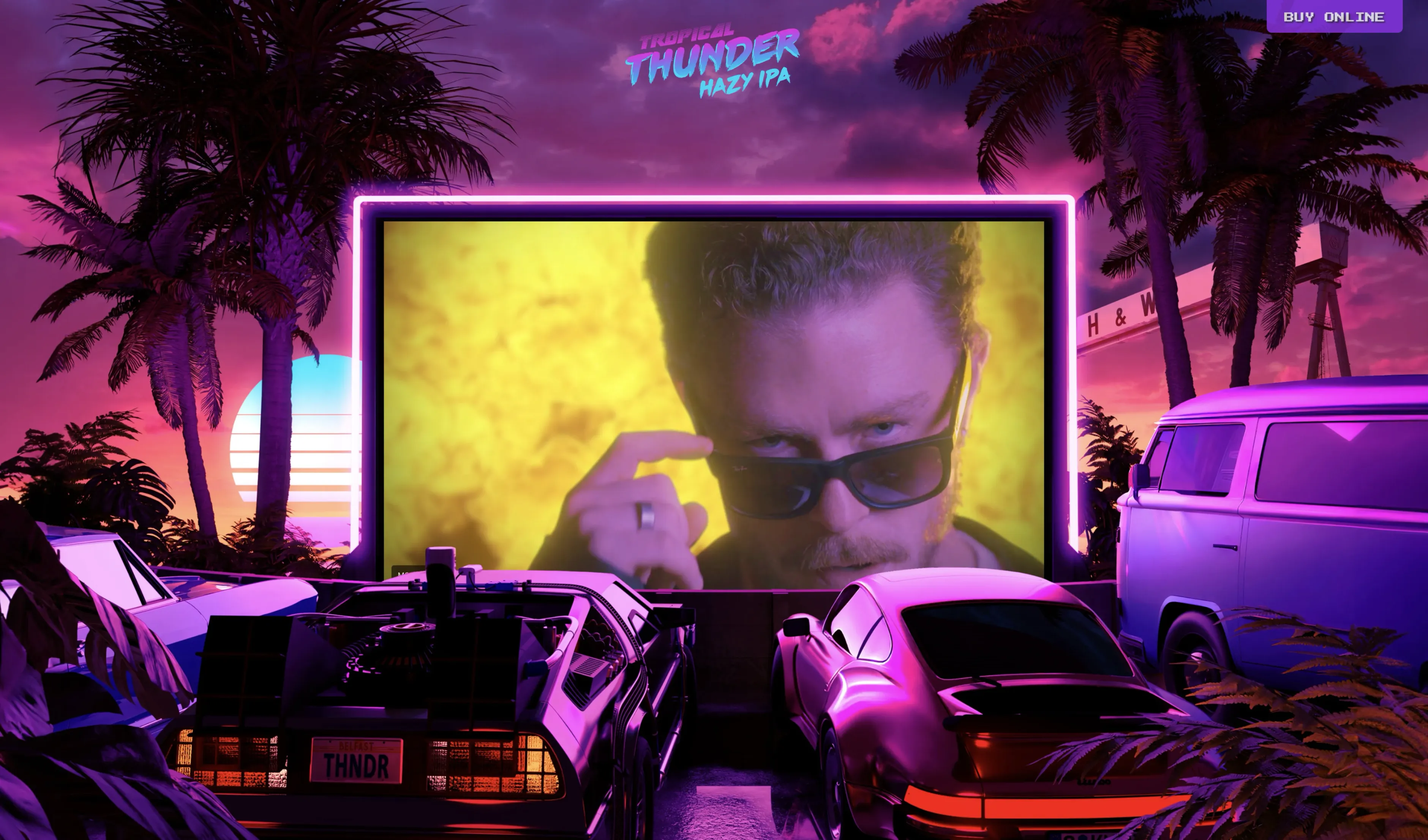 A screenshot from the Tropical Thunder website