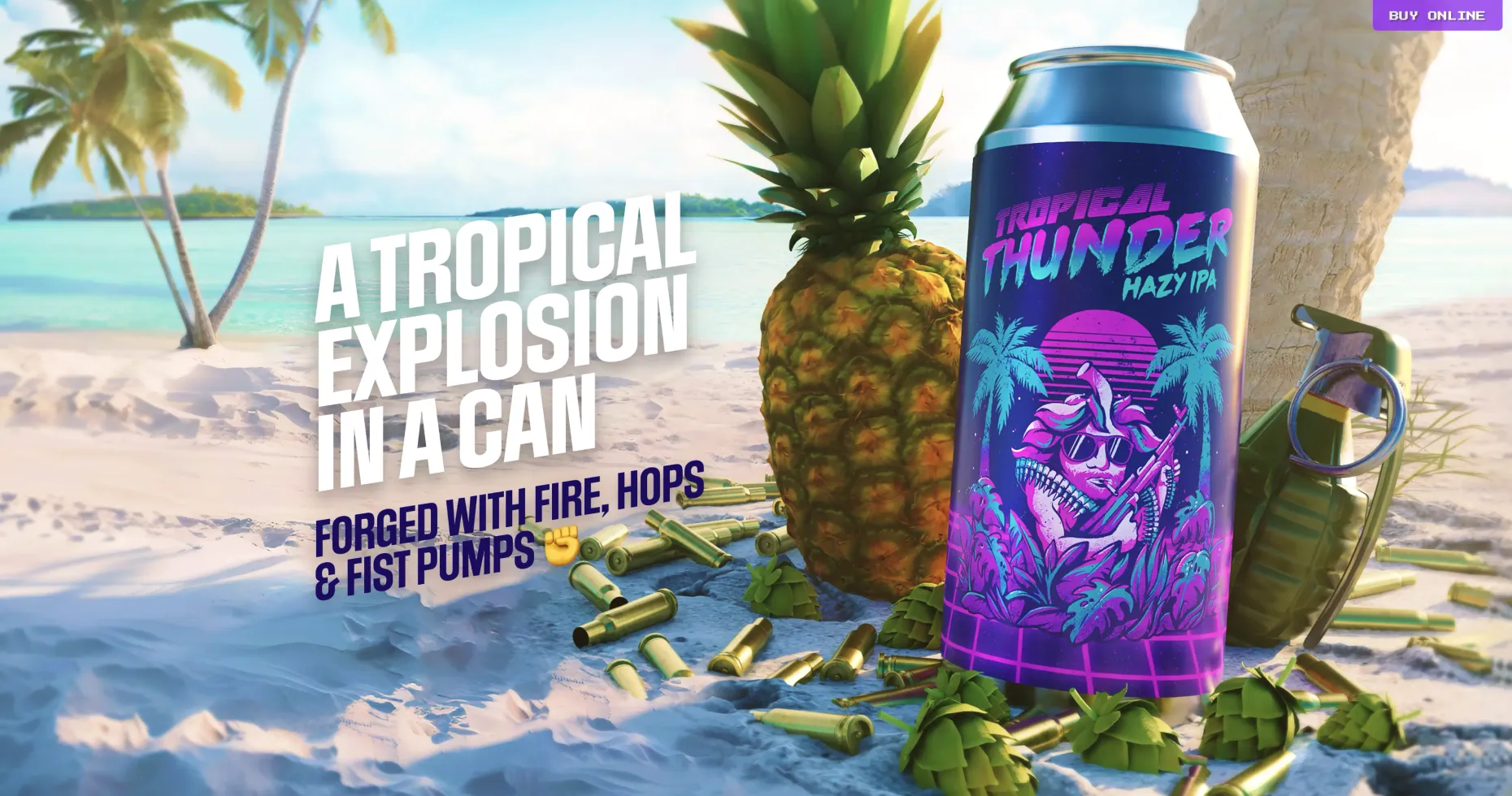 A screenshot from the Tropical Thunder website