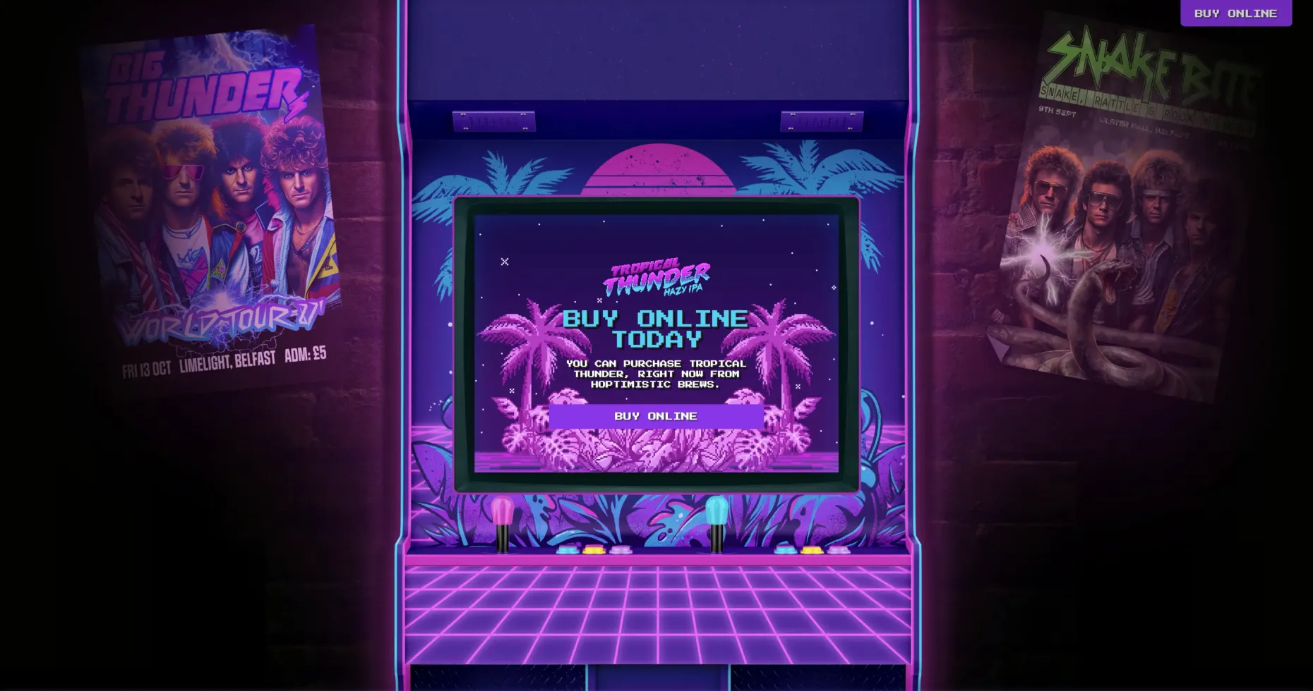 A screenshot from the Tropical Thunder website