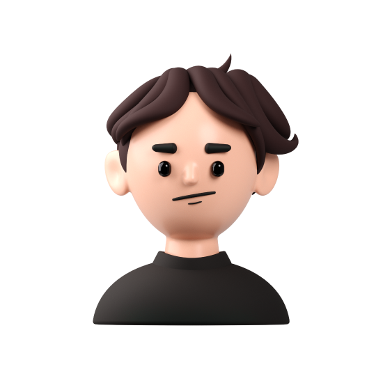 A 3D rendered image of Dan whose role is Front-end Dev + Design at Little Thunder